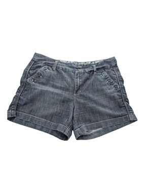 ONE 5 ONE Sailor Style Side Button Blue Denim Jean Shorts Sz 14 *GUC